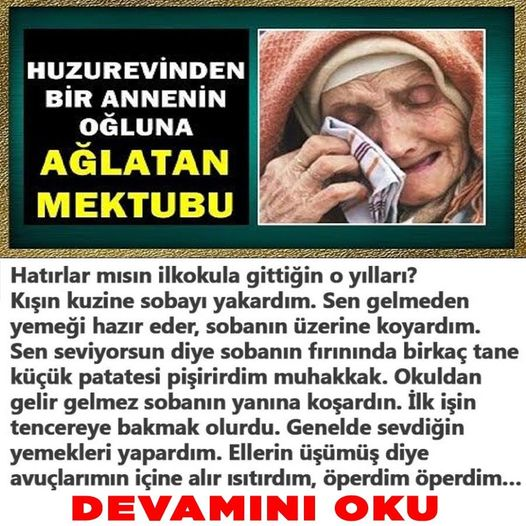 Huzur Evindeki Annenin Evladına Yazdığı Mektup Herkesi Ağlattı  - 1